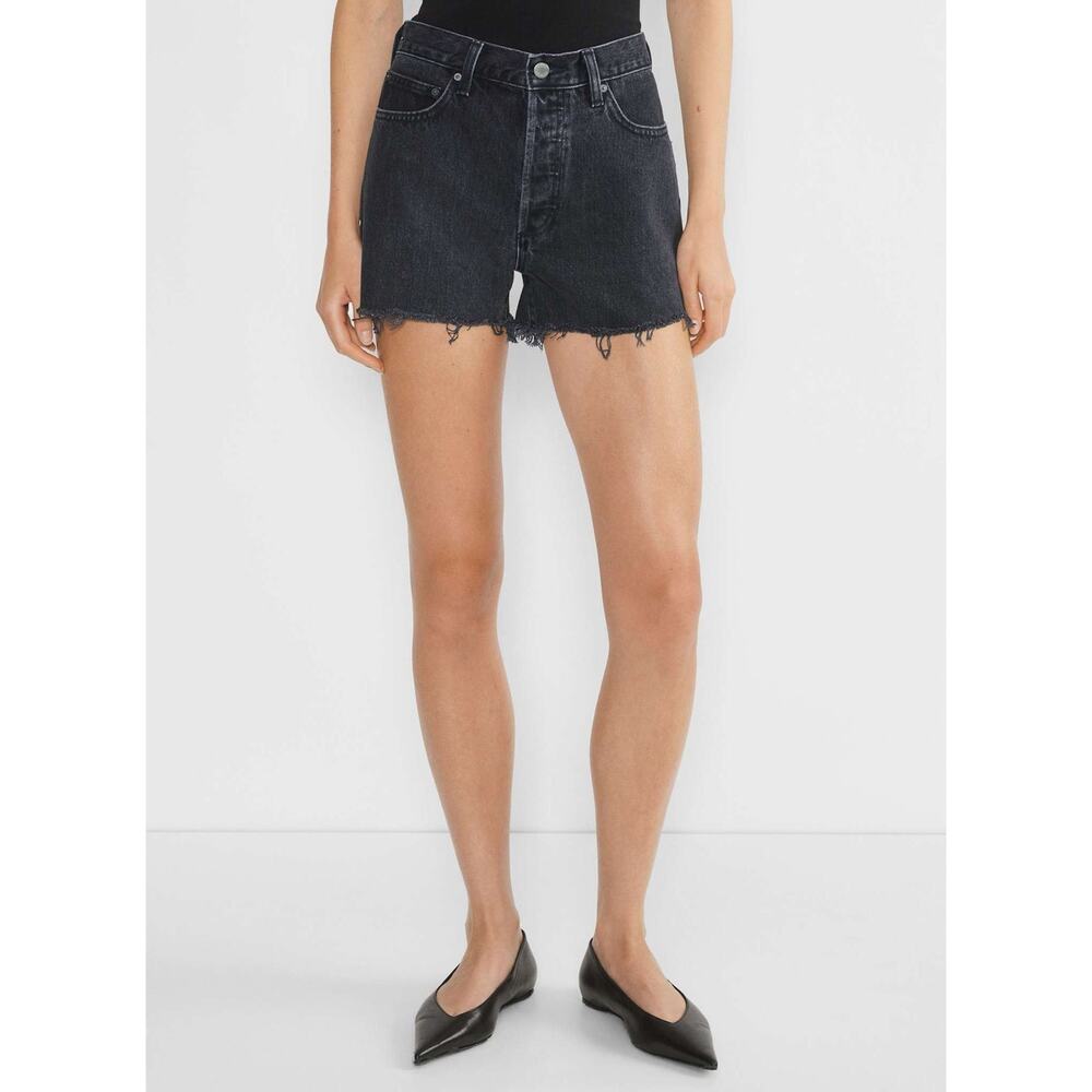 Aritzia Denim Forum Ex Boyfriend Denim Shorts Black 28